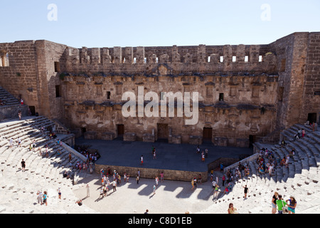 Antico teatro di Aspendos in Turchia del sud Foto Stock