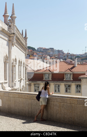 Il Rossio stazione ferroviaria, 'Estação de Caminhos de Ferro do Rossio' Foto Stock