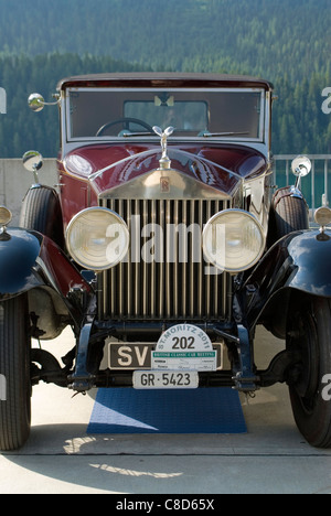 Rolls Royce Phantom Vintage Car closeup durante il British Classic Car Meeting St.Moritz, Svizzera. Foto Stock