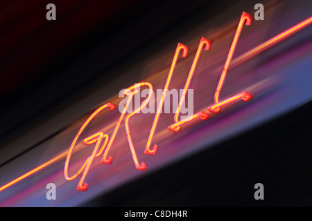 Segno al neon Grill Foto Stock