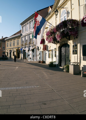 Tomislav square e il municipio, Samobor, Croazia Foto Stock