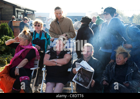 Dale Farm site prima di sfratto, Romany Gypsy e viaggiatore irlandese sito in Crays Hill, Essex, Regno Unito Foto Stock