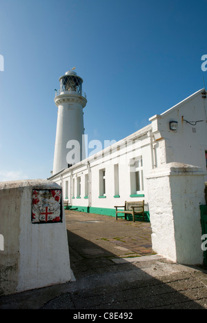 Sud pila faro, Anglesey, Galles. Foto Stock