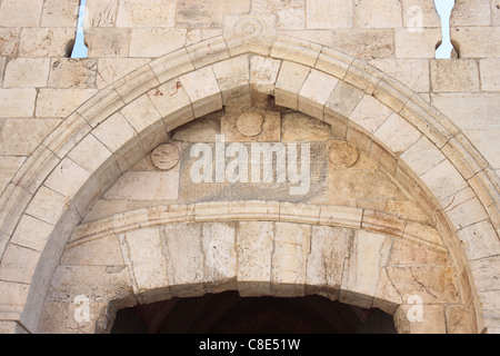 Porta di Jaffa e Gerusalemme Foto Stock