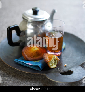 Matcha tea Madeleines Foto Stock
