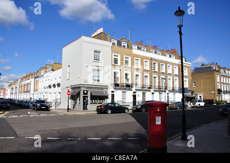 Case a schiera, Milner Street, Chelsea, Royal Borough di Kensington e Chelsea, London, Greater London, England, Regno Unito Foto Stock