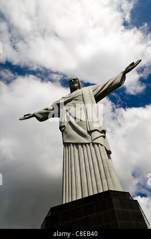 Cristo Redentore (Cristo Redentor) statua Corcovado Rio de Janeiro, Brasile Foto Stock