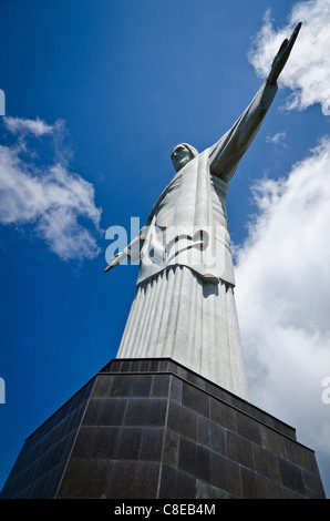 Cristo Redentore (Cristo Redentor) statua Corcovado Rio de Janeiro, Brasile Foto Stock