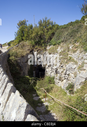 Tilly Capriccio grotte nel paese Durlston Parco sull isola di Purbeck vicino a Swanage, Dorset, England, Regno Unito Foto Stock