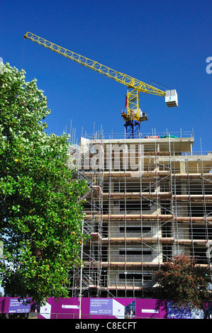 Costruzione di blocco di appartamenti nel centro di Watford, Hertfordshire, England, Regno Unito Foto Stock