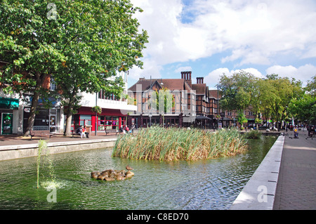 Stagno su la parata, High Street, Watford, Hertfordshire, England, Regno Unito Foto Stock