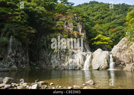 Ssangsaeng cascata, Bogyeongsa, Corea del Sud Foto Stock
