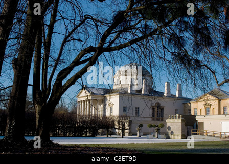 Chiswick House, neo-palladiano costruito nel 1729, Chiswick Giardini e parco, Chiswick, London, England, Regno Unito Foto Stock