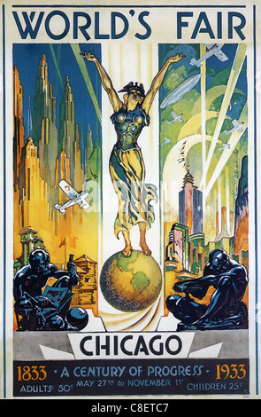 Fiera del Mondo di Chicago 1933 - Poster concepito da Glen Sheffer Foto Stock