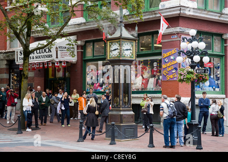 Orologio a vapore sul Water Street, quartiere Gastown, Vancouver, British Columbia, Canada Foto Stock