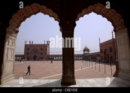 Jami Masjid moschea, la Vecchia Delhi, India Foto Stock