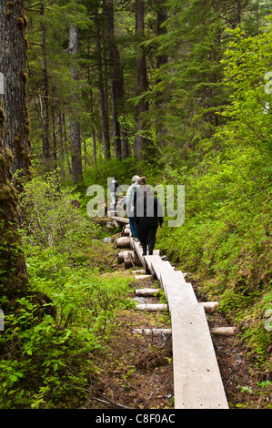 Cascata Creek Trail, Thomas Bay regione del sud-est Alaska, Stati Uniti d'America Foto Stock