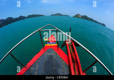 Barca, tour in barca, Koh Samui, isola, Ang Thong, Nazionale, il parco marino, Thailandia, Asia Foto Stock