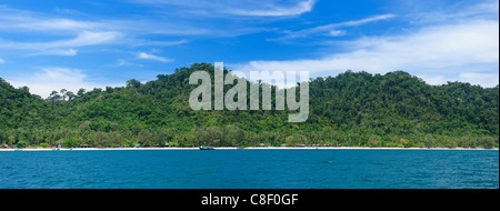 Spiaggia, Vista, barca, Koh Hai, Koh Ngai, Thailandia, Asia, coast Foto Stock