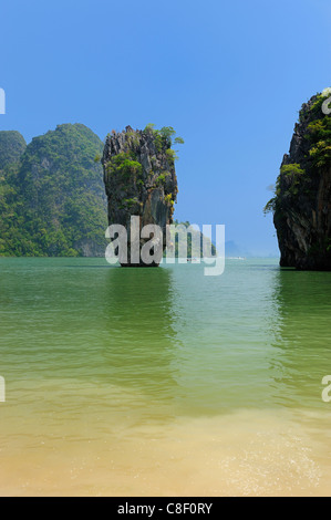 Koh Tapu, Isola di James Bond, Phang Nga Bay, Marino, il Parco Nazionale di Phang Nga, Eco Tours, Thailandia, Asia, rocce, Foto Stock