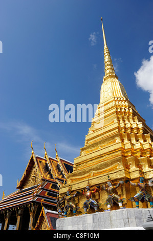 Il Wat Phra Keo, il Grand Palace, antica città di Bangkok, Tailandia, Asia, tempio, statua Foto Stock