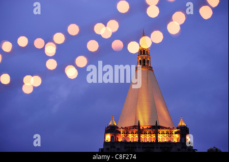 New York, vita, assicurazione, società, edificio, Manhattan, New York, Stati Uniti d'America, Stati Uniti, America, Natale, luci Foto Stock