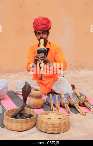 Il serpente incantatore, Rajasthan, India Foto Stock