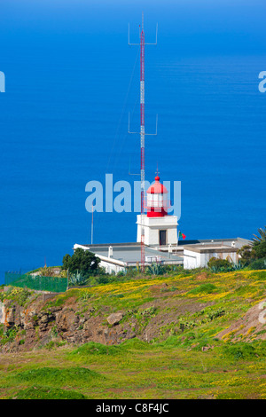 Ponta do Pargo, Portogallo, Europa, Madera, costa, mare, Atlantico, faro Foto Stock