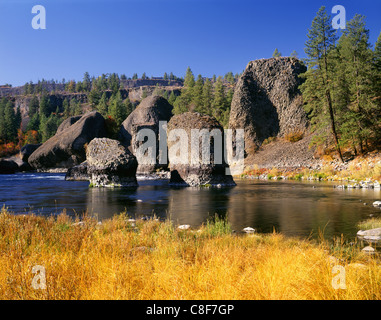 AA01703-04...WASHINGTON - la ciotola e Bricco area del fiume Spokane a Riverside State Park a Spokane. Foto Stock