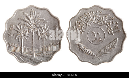 Coin tunisino isolato su sfondo bianco Foto Stock