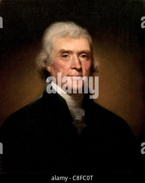 Thomas Jefferson Dichiarazione di Indipendenza autore e terzo presidente degli Stati Uniti Foto Stock