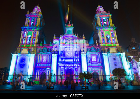 Spettacolo di Luci alla Cattedrale Metropolitana, Distretto federale di Città del Messico, Messico Foto Stock