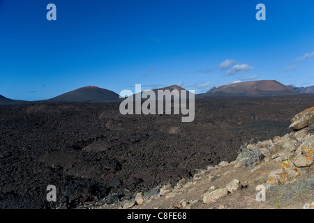 Parque Nacional, Timanfaya, la montagna di fuoco, Charco de los Clicos, Spagna, Europa, rock, Cliff, pietra, roccia, pendenza, inclinazione, sk Foto Stock