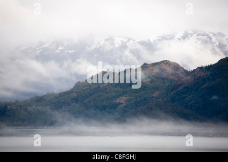 Fiordo che conduce al ghiacciaio Amalia in O'Higgins National Park, Patagonia meridionale del campo di ghiaccio, Cile Foto Stock