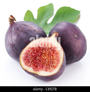 Frutti figure su sfondo bianco Foto Stock