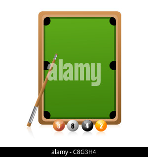 Illustrazione di snooker giocare su sfondo bianco Foto Stock
