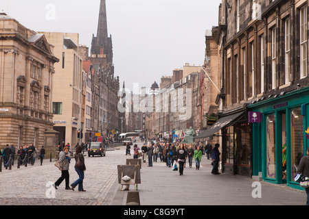 Il Royal Mile, Città Vecchia, Edimburgo, Lothian, Scozia, Regno Unito Foto Stock