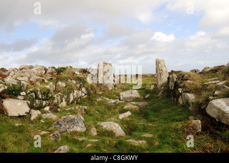 Chun Castle Iron Age Hill Fort Chun Downs Penwith Cornwall Inghilterra UK GB Foto Stock