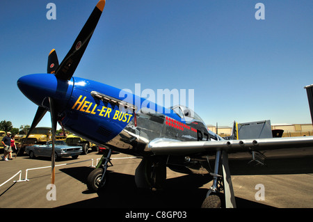 "L'Inferno-er busto', un P-51D-20NA WW2 fighter, costruita nel 1945 Foto Stock