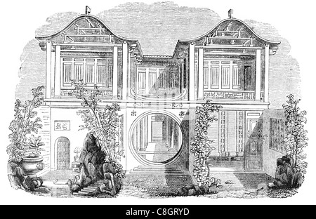 Interno di una casa cinese Cina architettonico architettura architetto costruzione antica arte storica struttura design classico Foto Stock