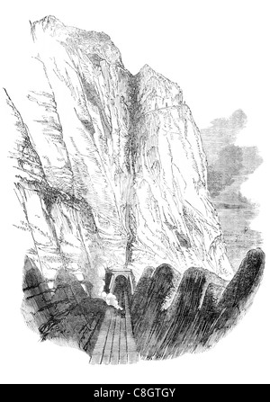 Abbot's cliff tunnel Dover Inghilterra stazione treno a vapore via le vie del sistema ferroviario rete carrello di trasporto Foto Stock