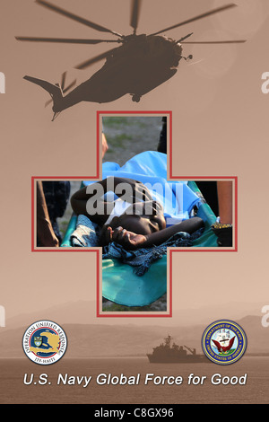 Una illustrazione della foto dimostrando U.S. Navy sostenendo gli sforzi di funzionamento risposta unificata Foto Stock
