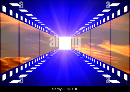 Nuvole al tramonto modello cinema Foto Stock
