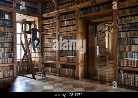L'Abbazia di Melk biblioteca, Austria Foto Stock