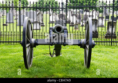 La guerra civile era il cannone al cimitero di Gettysburg Foto Stock