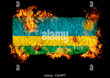 Simboli Nazionali e bandiera del Ruanda Foto Stock