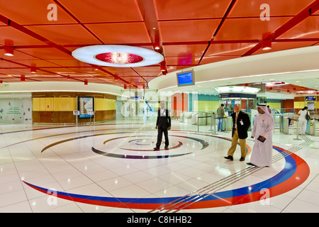 Al Fahidi Stazione Metro interno, Dubai, Emirati Arabi Uniti, Emirati arabi uniti, Medio Oriente Foto Stock