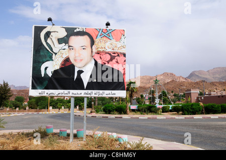 Poster del Re Mohammed VI, Tafraoute, Souss-Massa-Draa Regione, Marocco Foto Stock