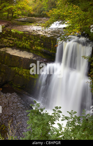 Sgwd Clun Gwyn, Fiume Mellte, Ystradfellte, Galles Foto Stock