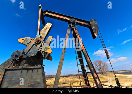 Hagerman National Wildlife Refuge, Lago Texoma, olio trapano, trapani a olio, olio ben, pozzi di petrolio, Texas, TX, olio, pompa Foto Stock